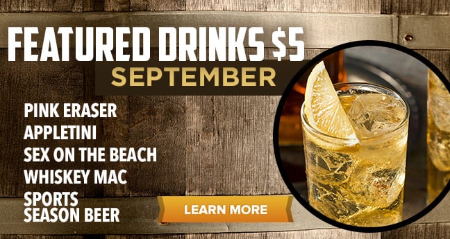 Featured Drinks $5 September